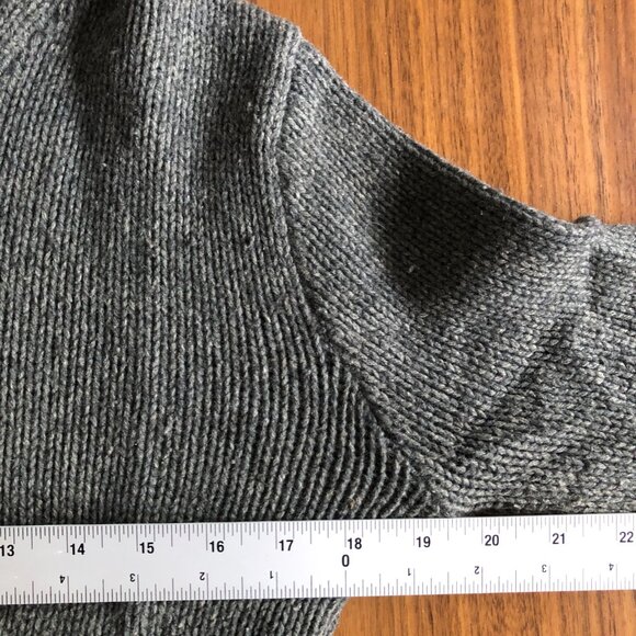 Rugby Ralph Lauren Cotton/Wool Sweater Small Charcoal Grey Shawl Collar - Picture 3 of 3